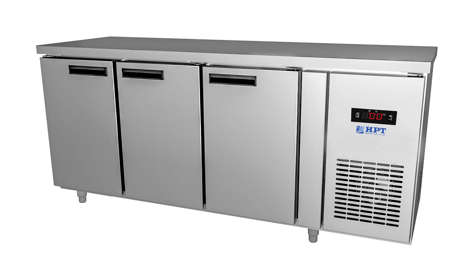 Tủ bàn đông quạt gió 3 cánh mở inox 1800x600x850