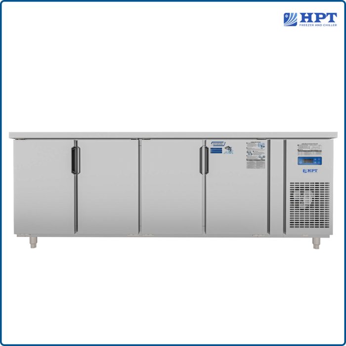 Tủ bàn mát quạt gió 4 cánh mở inox 2250x750x850