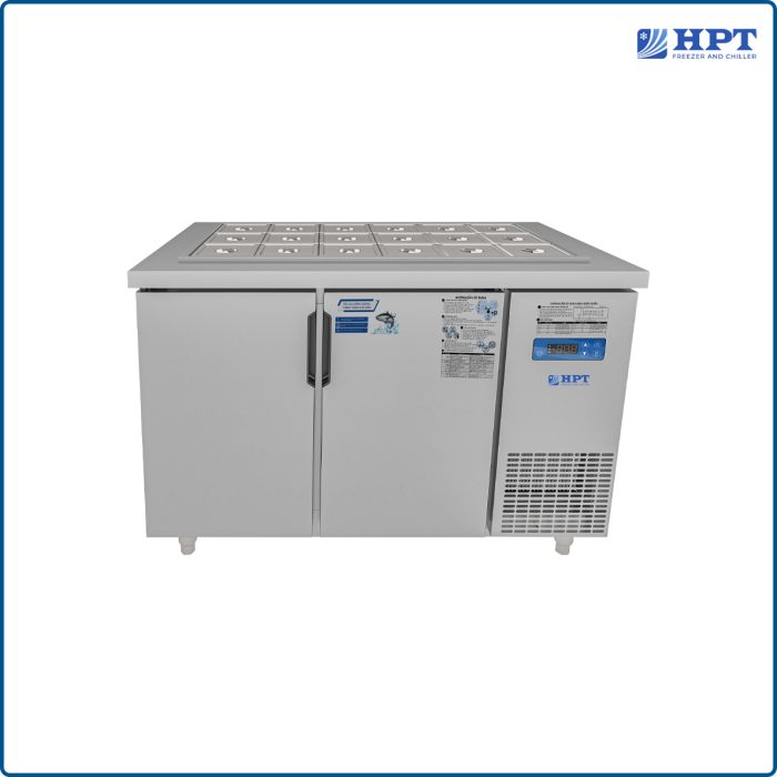 Tủ bàn salad quạt gió 2 cánh mở inox 1200x750x850