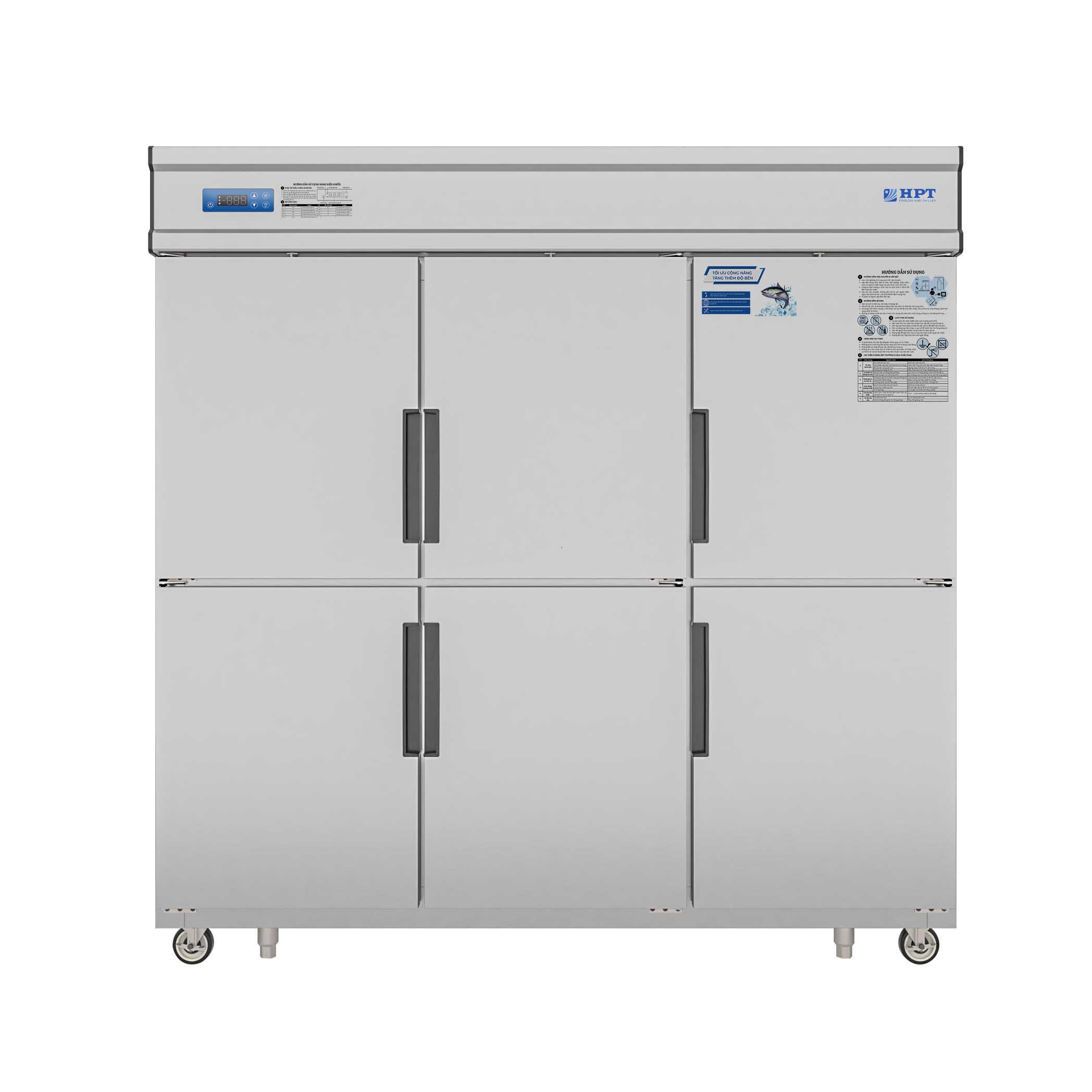 Tủ mát đứng quạt gió 6 cánh inox 1750L