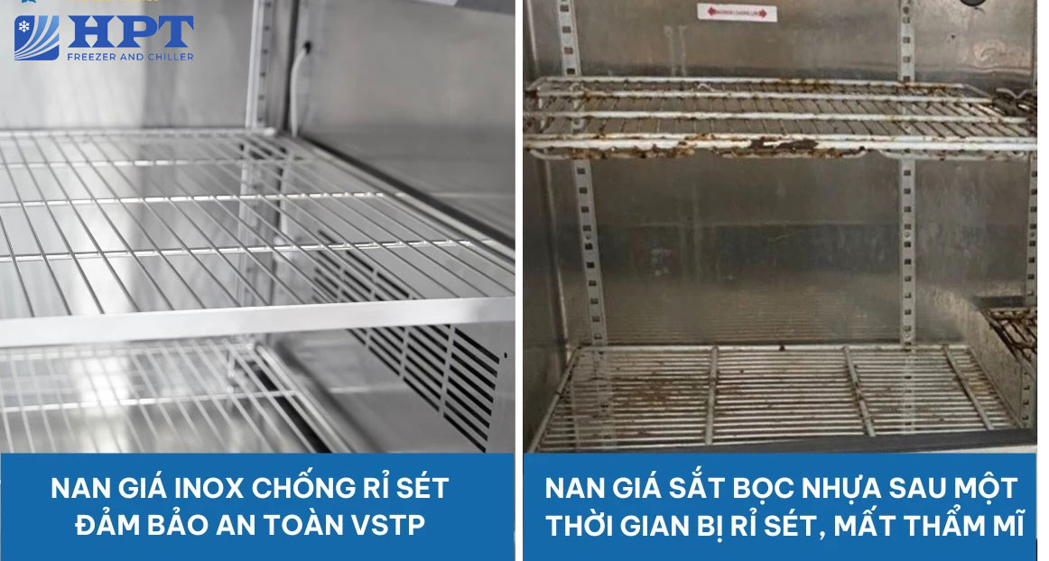 Kết cấu bền bỉ, chắc chắn, cách nhiệt hiệu quả. Nan giá 100% inox.
